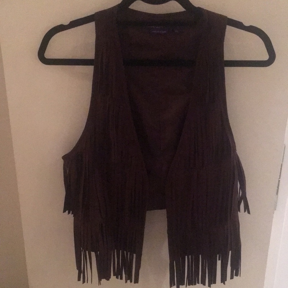 MAX AZRIA x Miley Cyrus Suede Fringe Vest